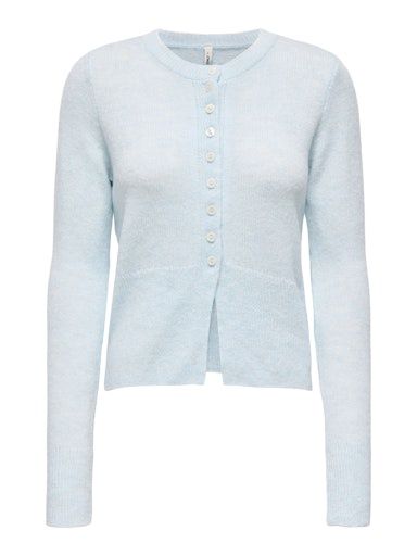ONLY ELLA BUTTON O-NECK CARDIGAN KNT, Colour: WINTER SKY, Size: XS