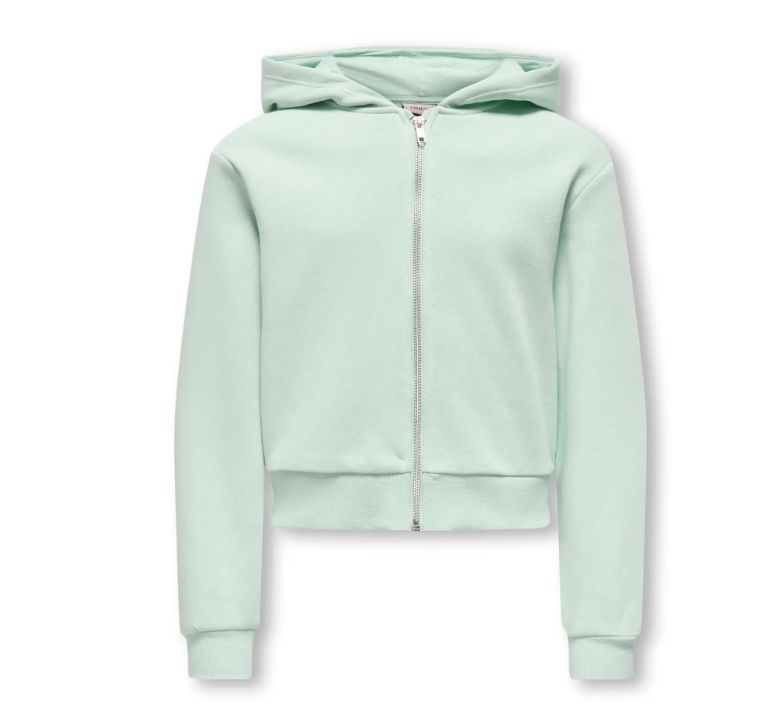 ONLY GIRLS SWEAT HOODIE ZIP, Colour: AQUA FOAM, Size: 122/128 (7/8)