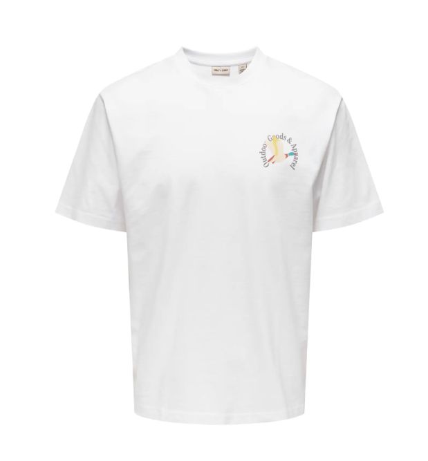 ONLY &amp; SONS BEC DUCK RLX TEE, Colour: BRIGHT WHITE, Size: S
