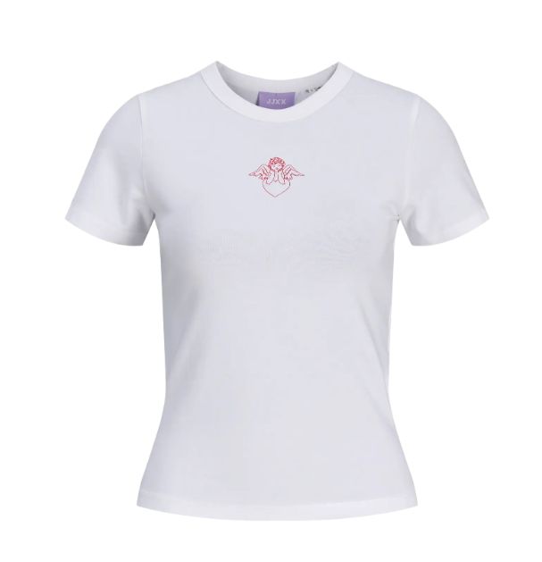 JJXX GIGI VALENTINE TEE, Colour: BRIGHT WHITE, Size: XS