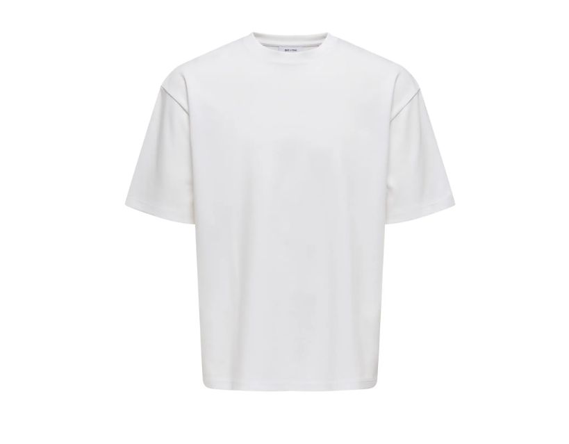 ONLY &amp; SONS CASPIAN AIRFLEX BOXY TEE, Colour: WHITE, Size: XS