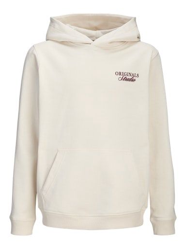 JACK &amp; JONES JR NORREBRO TYPO HOODIE, Colour: ANTIQUE WHITE, Size: 140 (10)