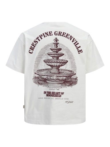 JACK &amp; JONES MAINE BACK TEE, Colour: CLOUD DANCER, Size: S