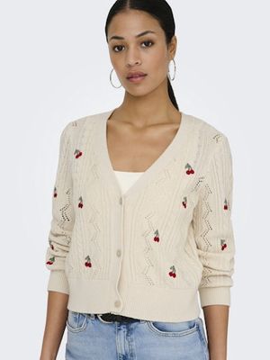 ONLY BIRTIE EMB V-NECK CARDIGAN
