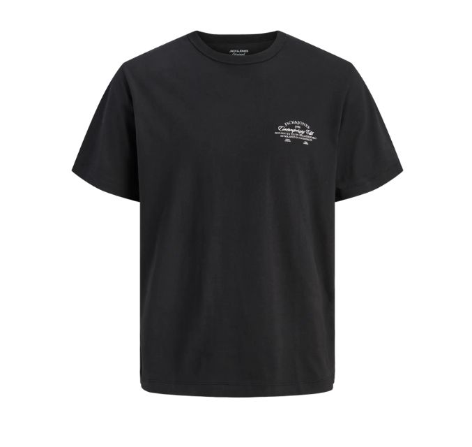 JACK &amp; JONES NANTUCKET SCRIPT CHEST TEE, Colour: BLACK, Size: S