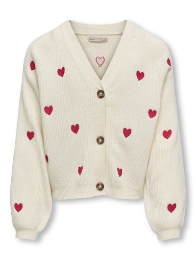 ONLY GIRLS DANA HEART VNECK CARDIGAN