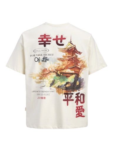JACK &amp; JONES JR BIG JAPAN TEE, Colour: ANTIQUE WHITE, Size: 140 (10)