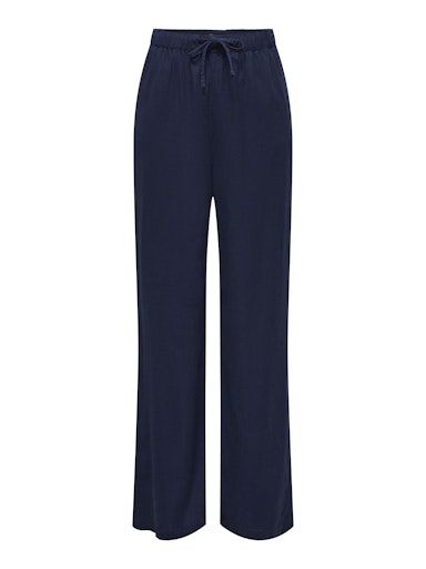 ONLY GOA LINEN BLEND PULL-UP PANT, Colour: NAVY BLAZER, Size: XS
