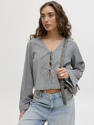 JJXX ZOE SEERSUCKER TIE SHIRT