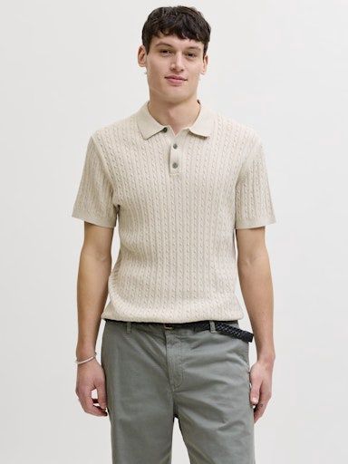 JACK &amp; JONES EEMIL KNIT CABLE POLO