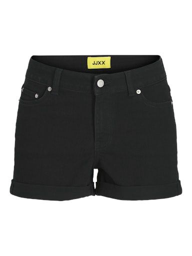 JJXX NICE MID WAIST DENIM SHORTS, Colour: BLACK, Size: XS
