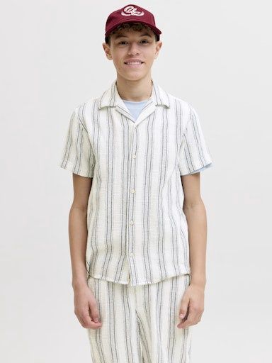 JACK &amp; JONES JR COBA STRIPE RESORT SHIRT