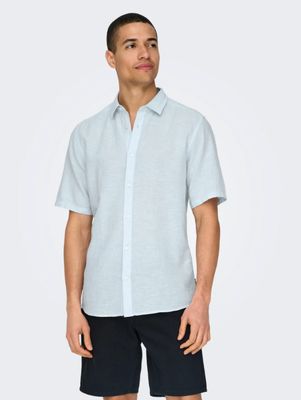 ONLY &amp; SONS CAIDEN LINEN BLEND SHIRT