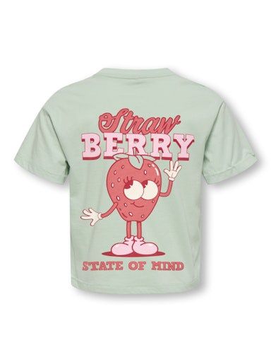 ONLY GIRLS NORA PRINTED TEE, Colour: AQUA FOAM, Size: 134/140 (9/10)