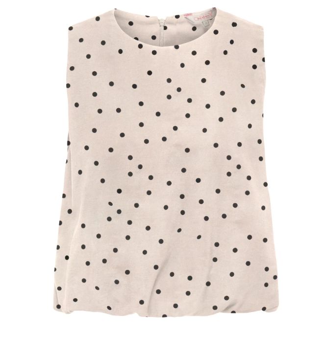 ONLY ARIS BALLOON TOP, Colour: PUMICE STONE &amp; POLKA DOTS, Size: XS