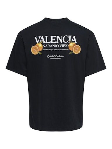 ONLY &amp; SONS TASTY RLX SS TEE, Colour: BLACK, Size: S