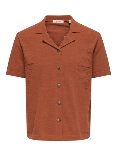 ONLY &amp; SONS JAM REG SHIRT KNIT, Colour: BURNT BRICK, Size: S