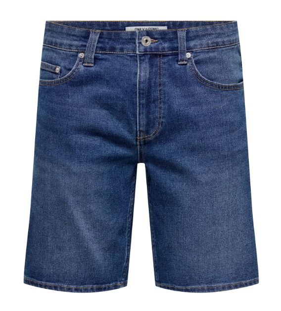ONLY &amp; SONS WEFT DNM SHORTS, Colour: MEDIUM BLUE, Size: S