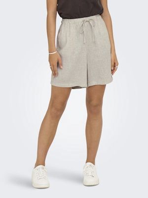 ONLY SIESTA MW PULL-UP LINEN  SHORTS