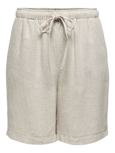 ONLY SIESTA MW PULL-UP LINEN  SHORTS, Colour: MOONBEAM, Size: XS