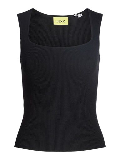 JJXX POSIE SQUARE NECK TOP KNIT, Colour: BLACK, Size: XXS