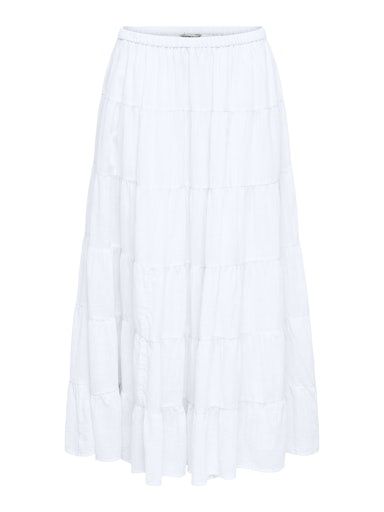 ONLY KELLY LONG LAYER SKIRT, Colour: BRIGHT WHITE, Size: XS