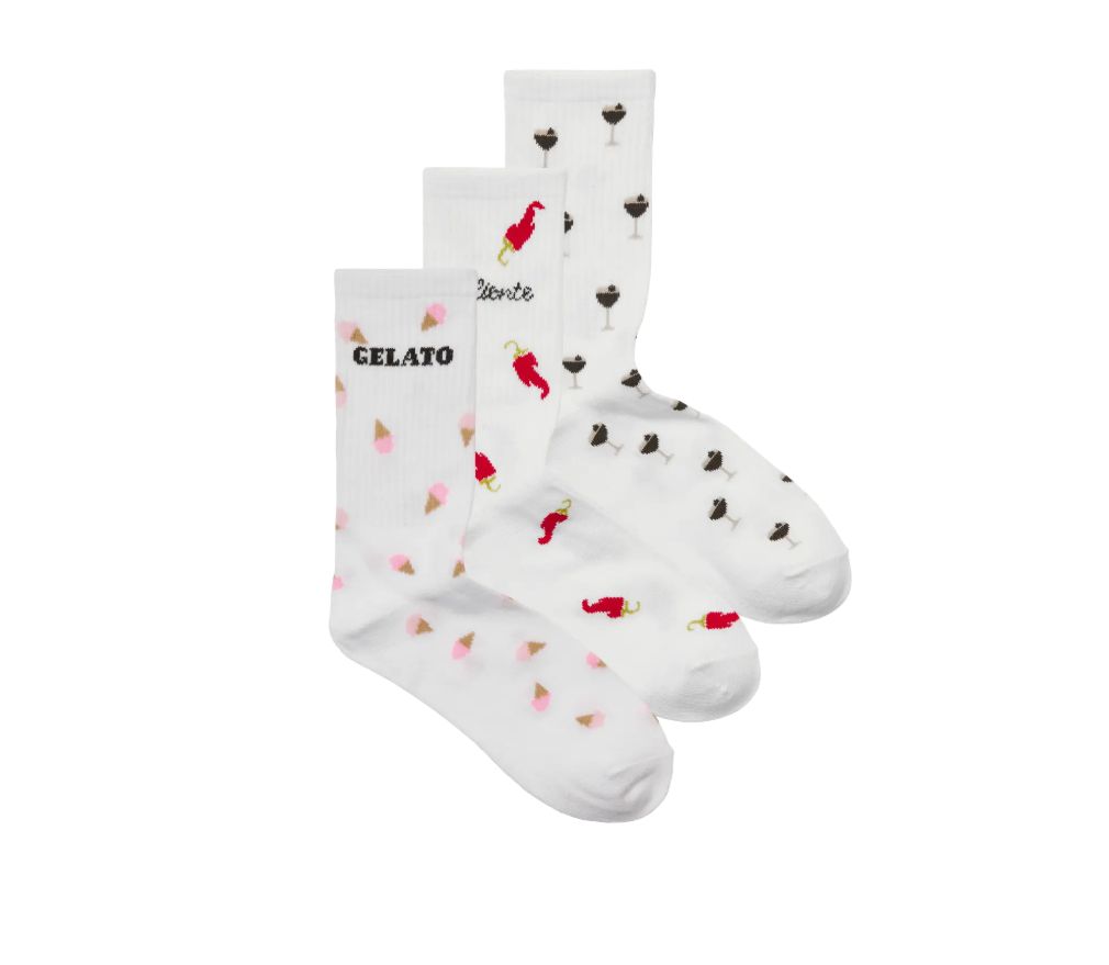 JJXX BASIC TENNIS PRINT SOCK 3-PACK