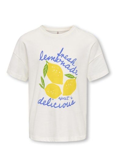 ONLY GIRLS LIMONE LIFE S/S RLX PRINT, Colour: CLOUD DANCER, Size: 134/140 (9/10)