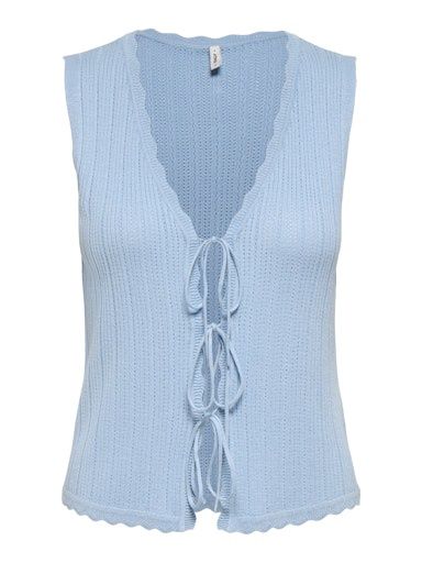 ONLY ARONA STRUCTURE KNIT VEST, Colour: CASHMERE BLUE, Size: XS