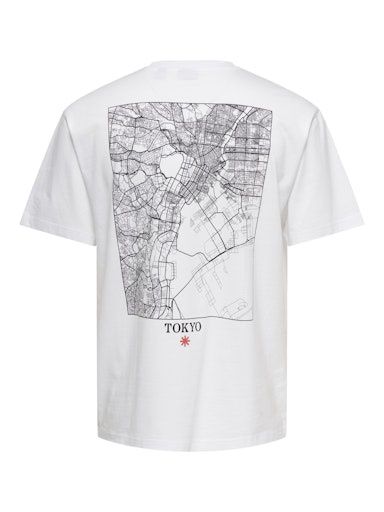 ONLY &amp; SONS FRED BLUEPRINT LIFE RLX TEE, Colour: BRIGHT WHITE, Size: S