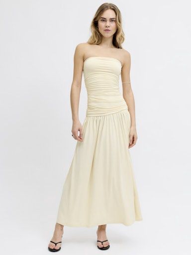 JJXX SAFINA LONG BANDEAU DRESS, Colour: ALABASTER GELAM, Size: XS