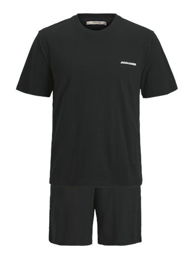 JACK &amp; JONES EVEREST TEE AND SHORTS SET, Colour: BLACK &amp; BLACK, Size: S