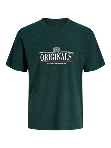 JACK &amp; JONES FREDERIKSBERG GRAPHIC BOX TEE, Colour: PINE GROVE, Size: XS