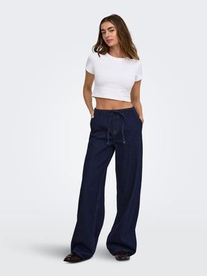 ONLY JAY PULL UP STRING DENIM PANT