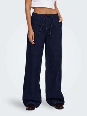ONLY JAY PULL UP STRING DENIM PANT