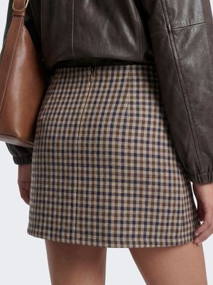 ONLY VIOLETTA HIGH WAIST CHECK SLIT SKIRT