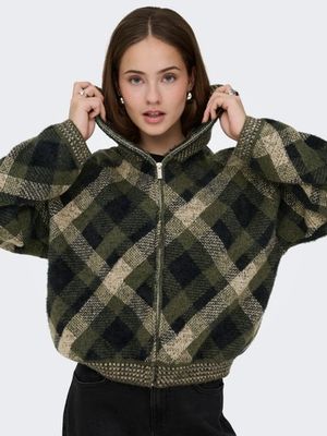 ONLY MAROON ZIP COLLAR CARDIGAN
