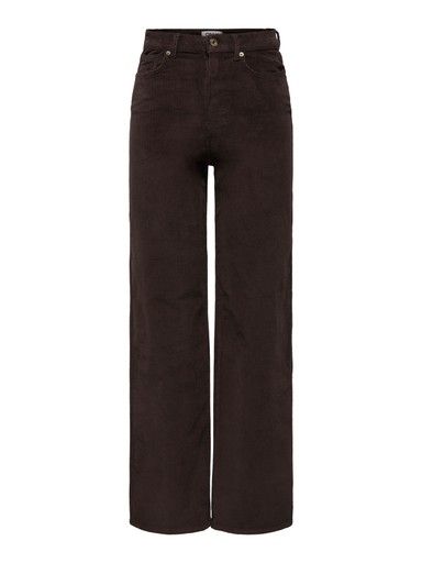 ONLY HOPE GLOBAL HIGH WAIST WIDE CORD, Colour: BLACK COFFEE, Size: 34/30