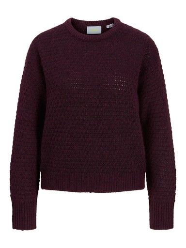 JJXX MILLY STRUCTURE CREW NECK KNIT, Colour: WINE TASTING, Size: XS