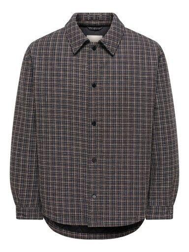 ONLY &amp; SONS SHERMON JACKET, Colour: BLACK &amp; BROWN  CHECK, Size: S
