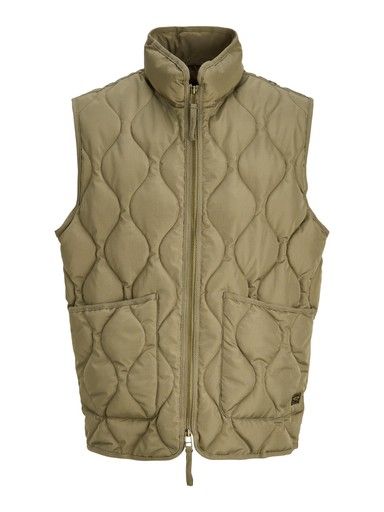 JACK &amp; JONES CLYDE QUILTED VEST, Colour: DUSKY GREEN, Size: S