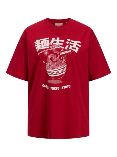 JJXX MILLOW LOOSE TEE, Colour: SCARLET SAGE, Size: XS