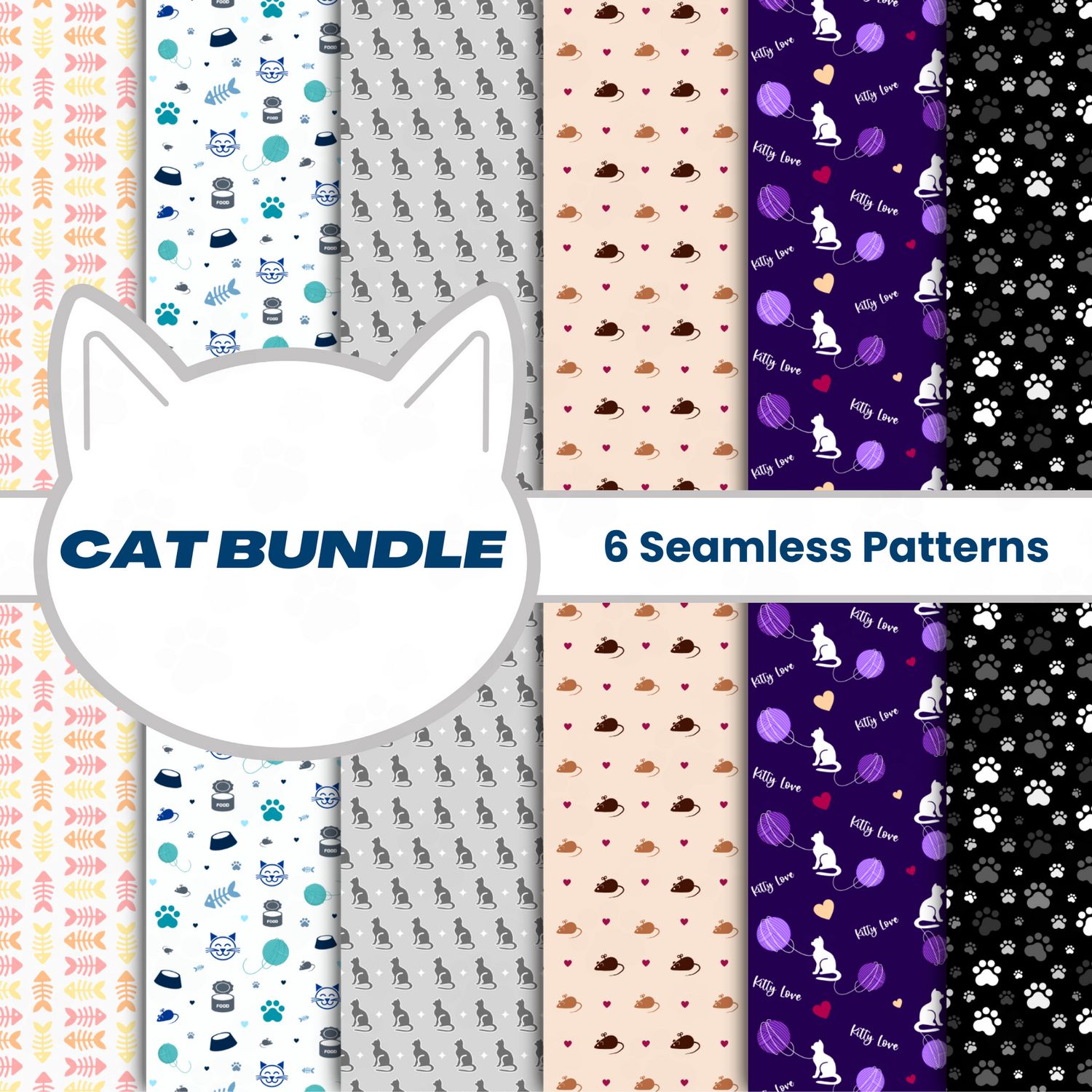 Cat-Themed Seamless Pattern Bundle ?
