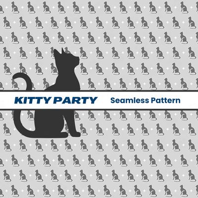 Kitty Party Seamless Pattern