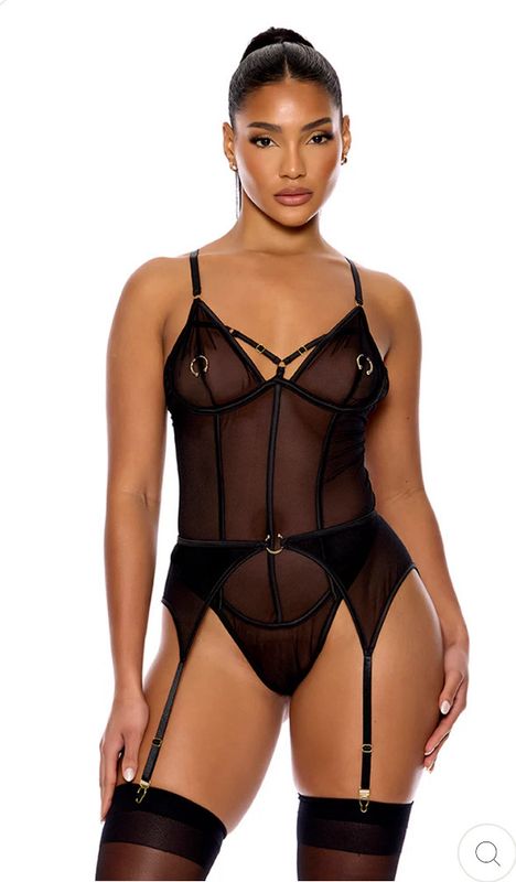 Piercing Desire Mesh Teddy Set