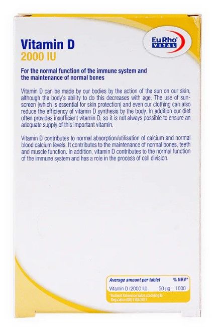 Euro Vital Vitamin D 2000 I.U Tablets