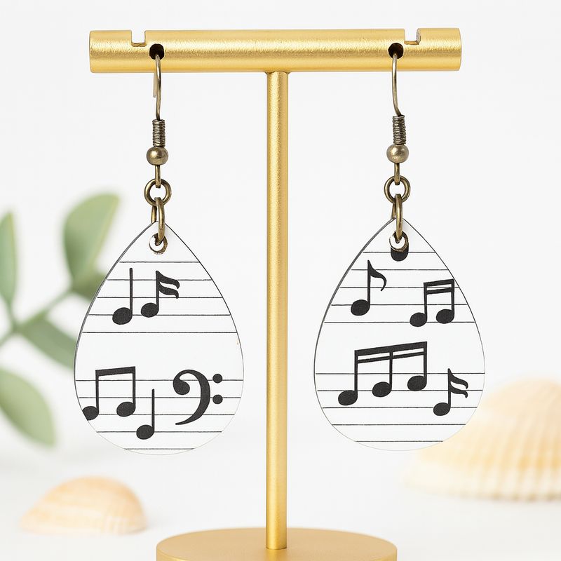 Teardrop Music Note Acrylic Earrings
