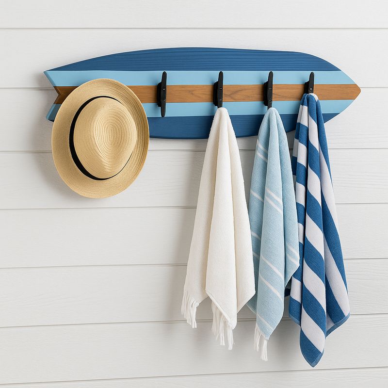 Handcrafted Surfboard Towel & Coat Rack