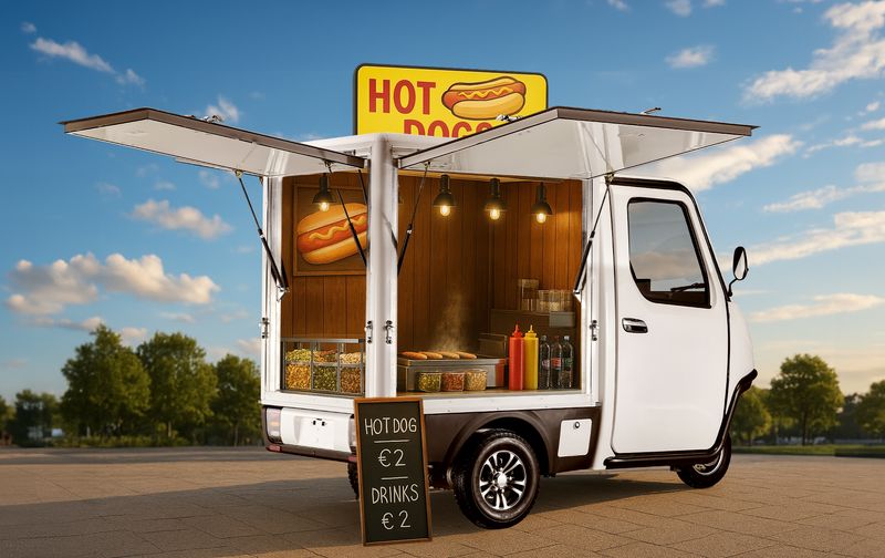 EEC Elektroauto Geco Flexi Food Truck gXC inkl. LiFePO4 | Koffer-​Box