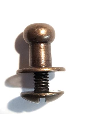 Knopik metalowy stare złoto 6 mm 5 szt